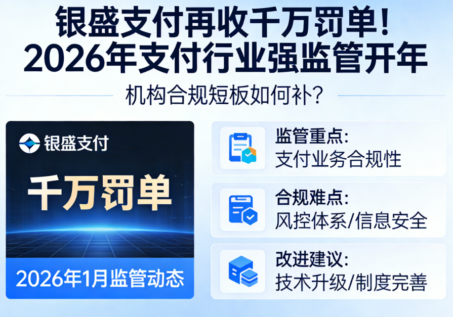 银盛支付再收千万罚单！2026年支付行业强监管开年，机构合规短板如何补？