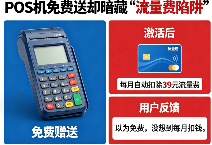 POS机免费送却暗藏“流量费陷阱”？
