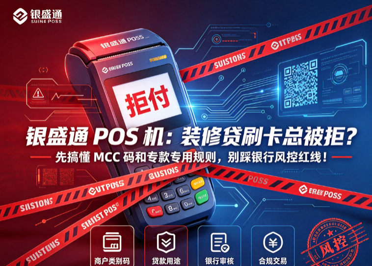 银盛通POS机：装修贷刷卡总被拒？先搞懂MCC码和专款专用规则，别踩银行风控红线！