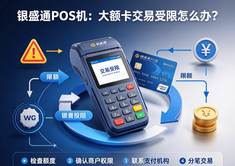 银盛通POS机：大额卡交易受限怎么办？